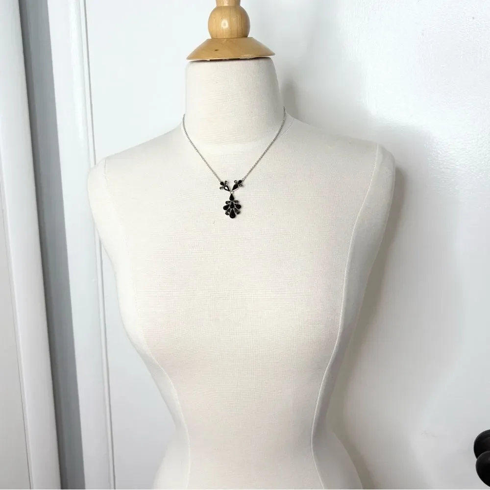 Elegant Silver and Black Jewelry Set